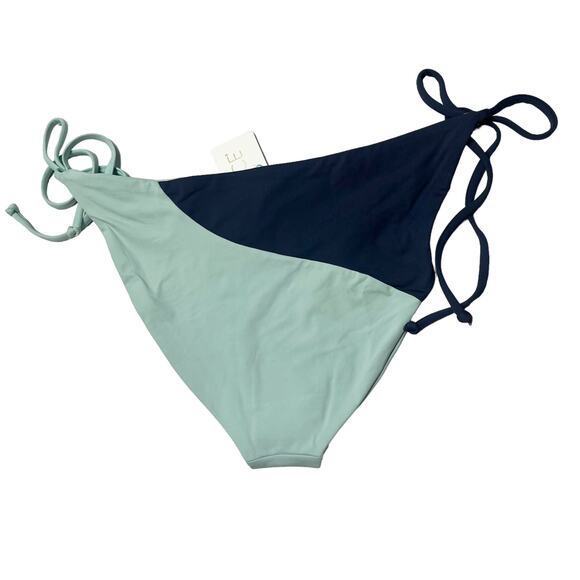 L*SPACE Dani Bottom Full Slate Pool Colorblock Tie Sides Stretch Medium NEW - Picture 4 of 6